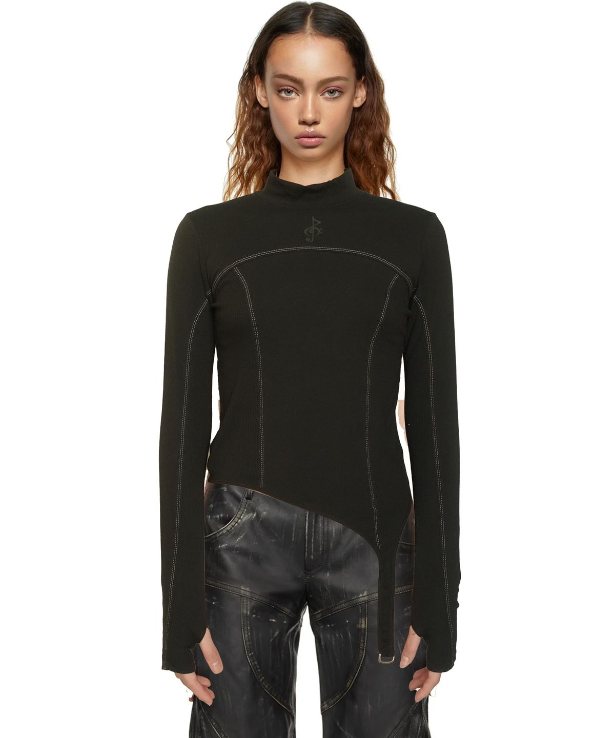 2113 스튜디오(2113 STUDIO) Ep.6 Long sleeve unbalanced cut Black top No.15