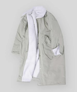 덤블 카라 디테일 오버핏 롱 야상 점퍼 자켓 [그레이]