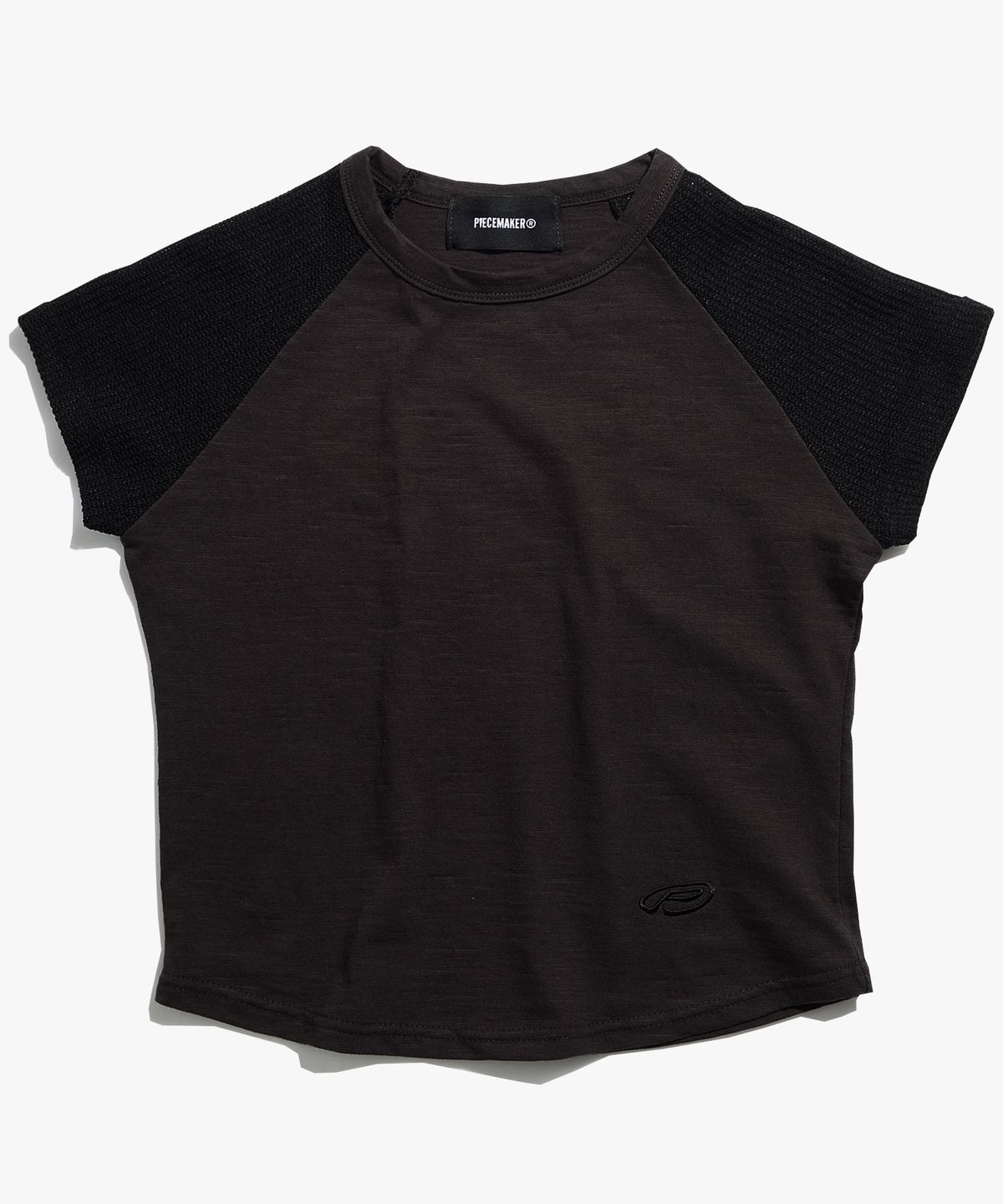피스메이커(PIECE MAKER) EX KNIT CAP SLEEVE CROP TEE (BROWN)