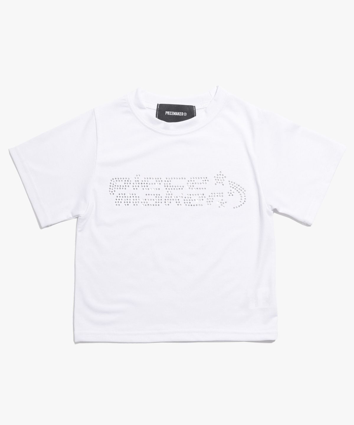 피스메이커(PIECE MAKER) CRYSTAL LOGO CROP TEE (WHITE)