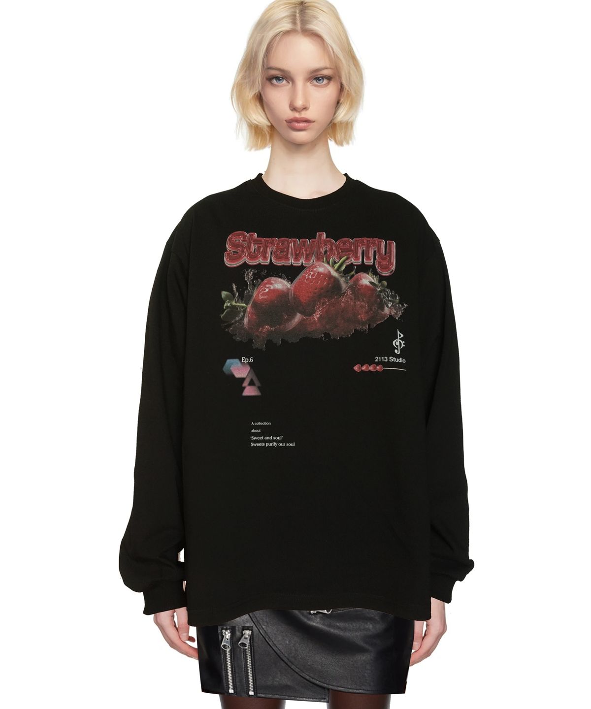 2113 스튜디오(2113 STUDIO) Ep.6 Long sleeve T-shirts Black top No.2 (3 strawberry)