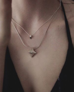 밤 물빛 은가비 목걸이 02/03