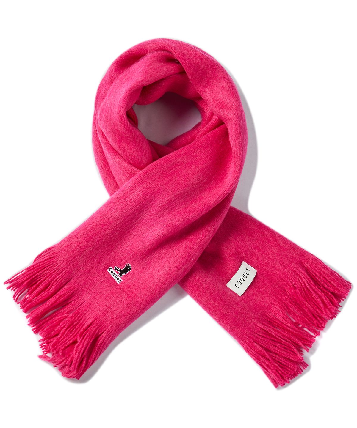 코케트(COQUET) SOFT WIDE LONG SILHOUETTE LESSER LOGO MUFFLER PINK - 사이즈 ...