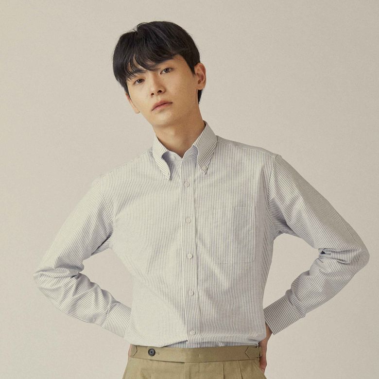 옥스포드 코튼다운 스탠다드 셔츠 스트라이프