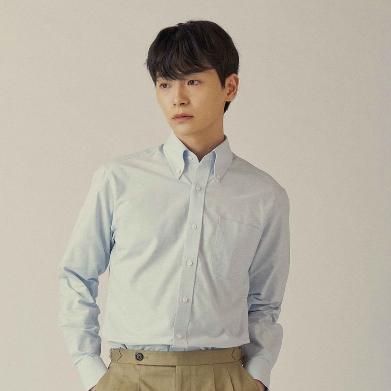 옥스포드 코튼다운 스탠다드 셔츠 블루