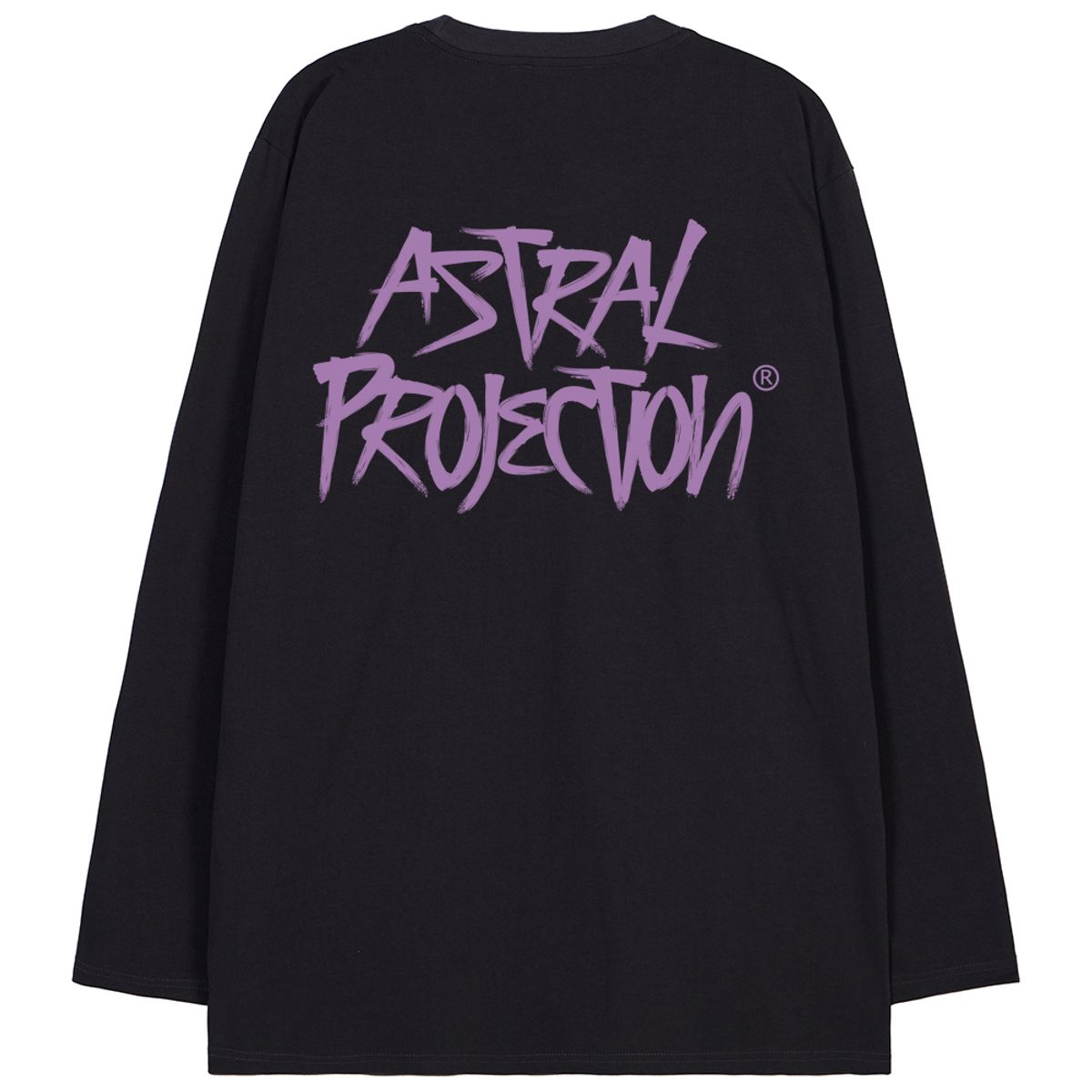 아스트랄 프로젝션(ASTRAL PROJECTION) 그래피티 레터링 오버핏 롱 슬리브 티셔츠_차콜