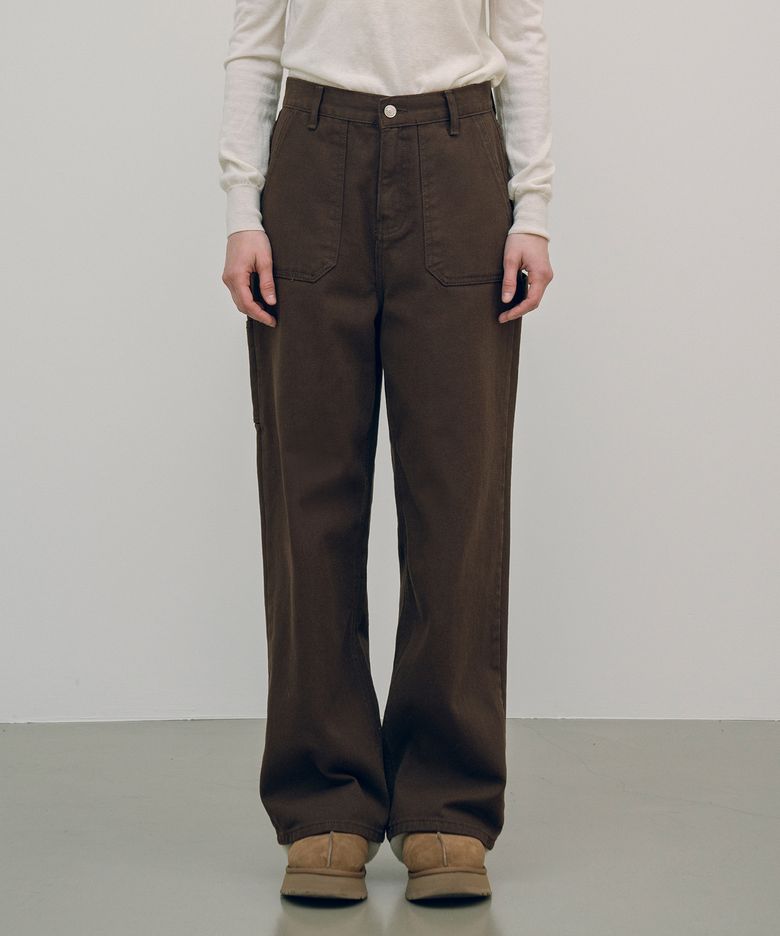 SIJN6067 기모 뉴와이드 카펜터 팬츠_Brown