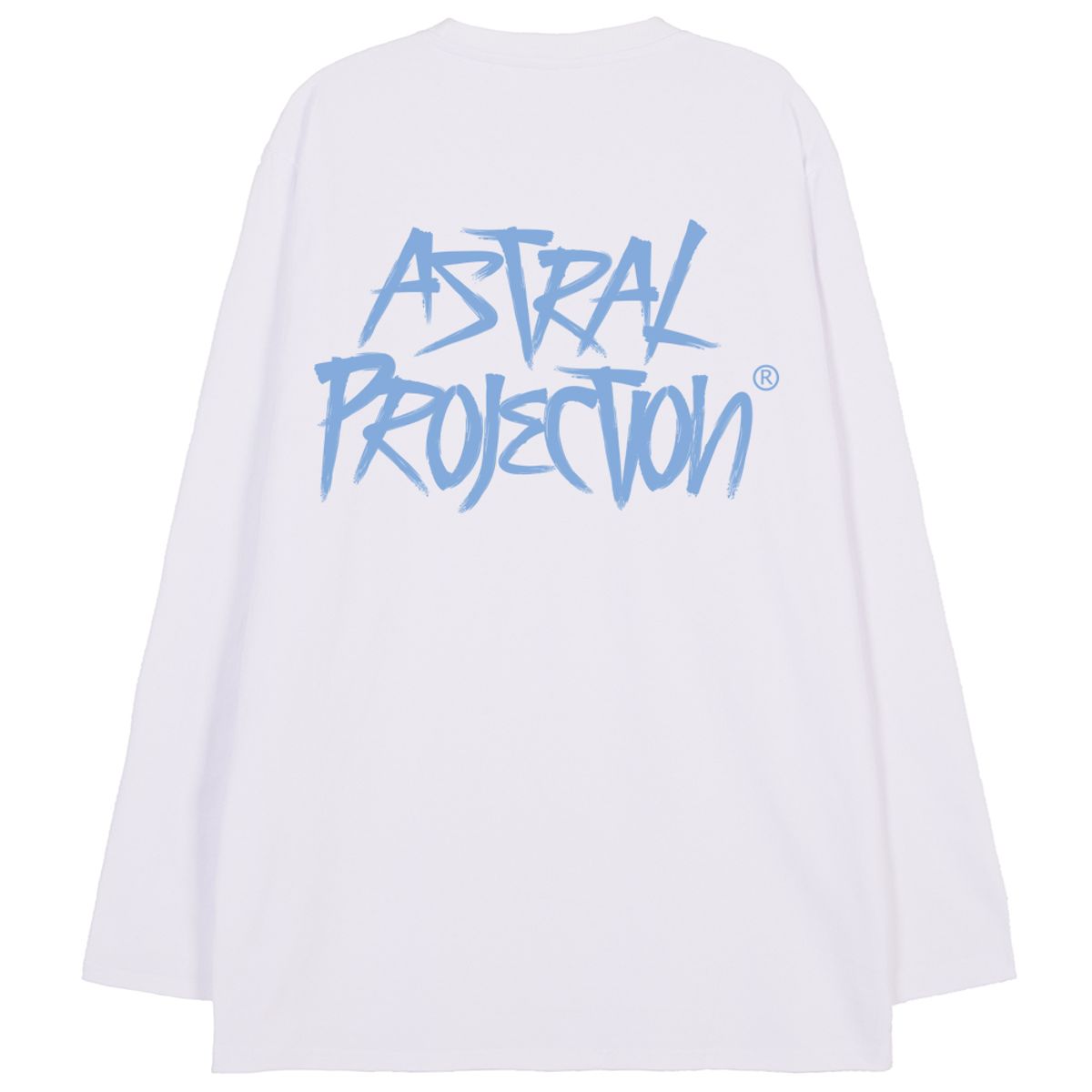 아스트랄 프로젝션(ASTRAL PROJECTION) 그래피티 레터링 오버핏 롱 슬리브 티셔츠_화이트