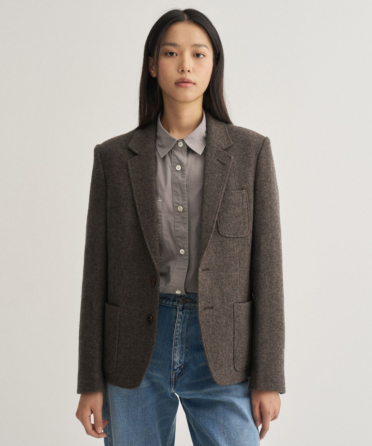 어나더오피스 우먼(ANOTHER OFFICE WOMEN) Women Legacy 2Button Jacket (Shetland-Herringbone)