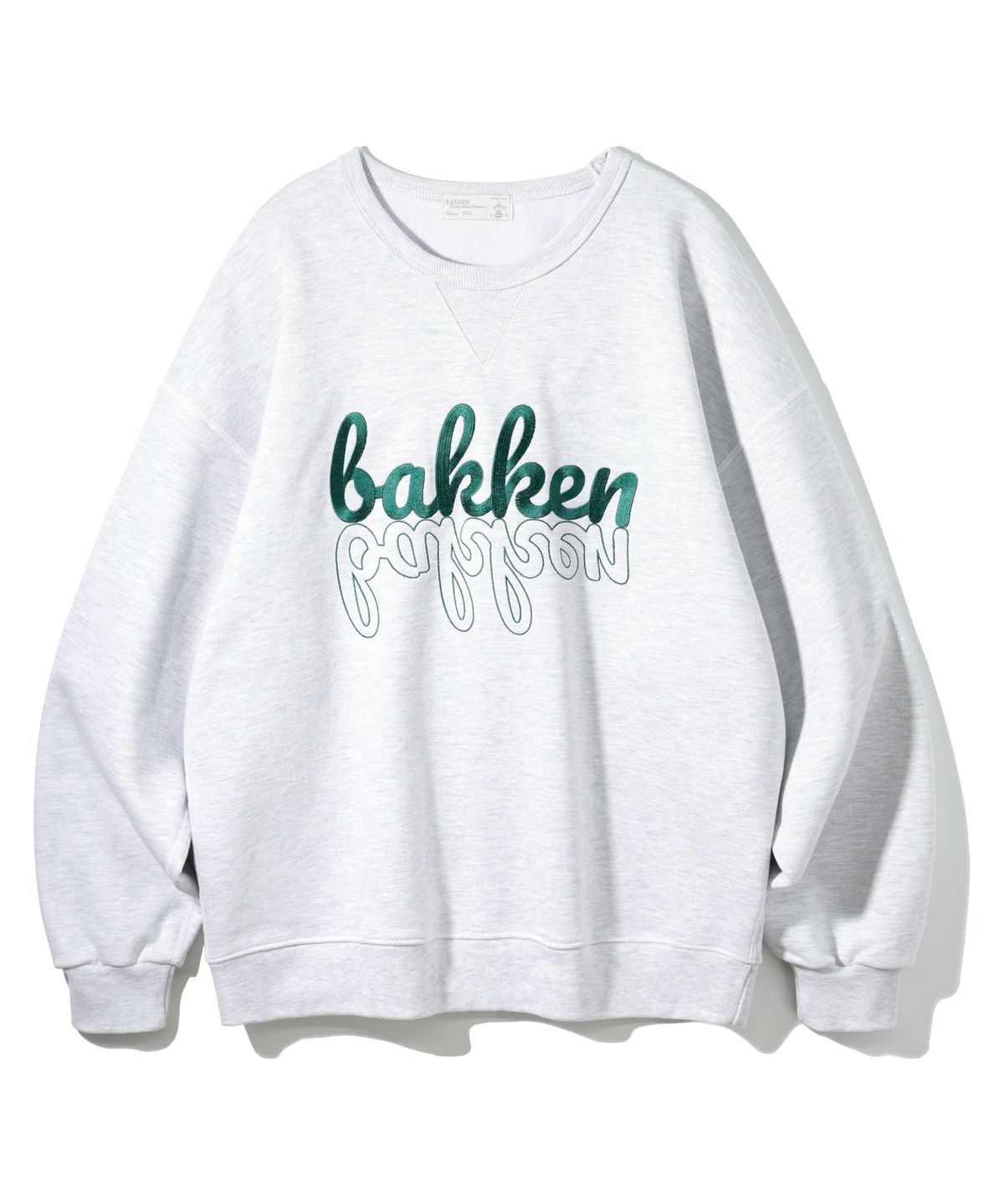 바켄(BAKKEN) Bakken 레터링 스웨트셔츠 BK5988_멜란지화이트