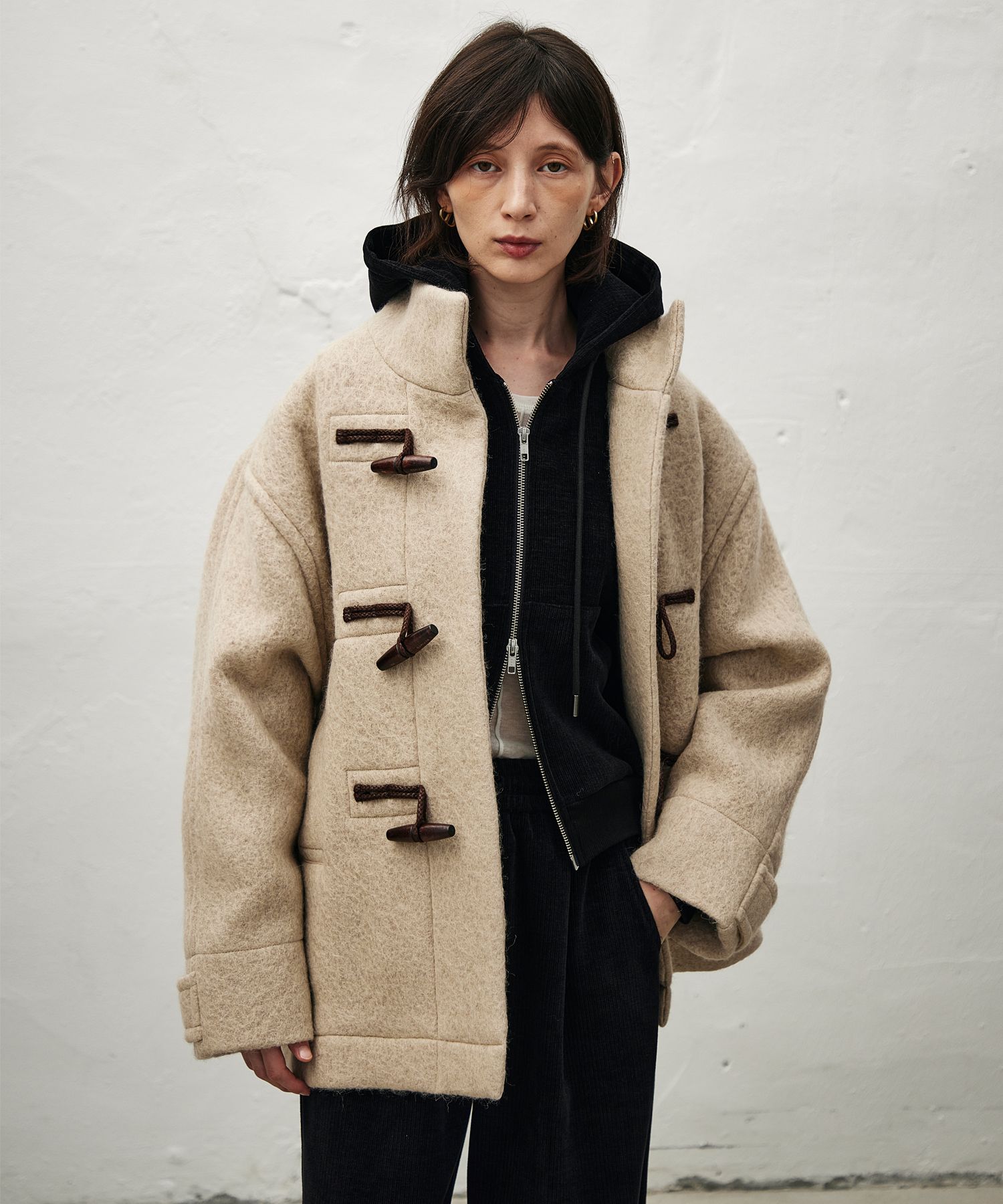 MUSINSA ヘイリーウールブックルハーフコート