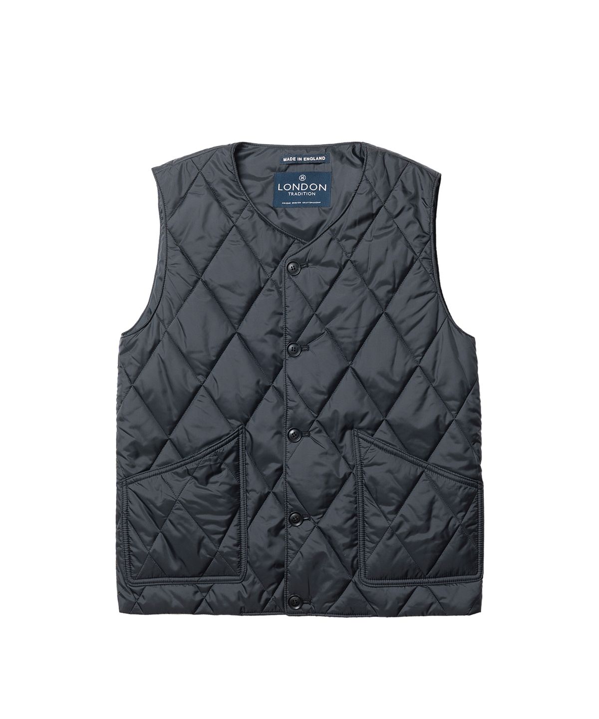 런던트레디션(LONDONTRADITION) Quilted Vest - Black 60 Diamond