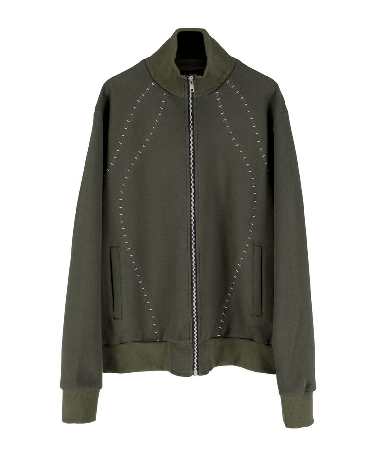 Embroidered Track Jacket - Olive
