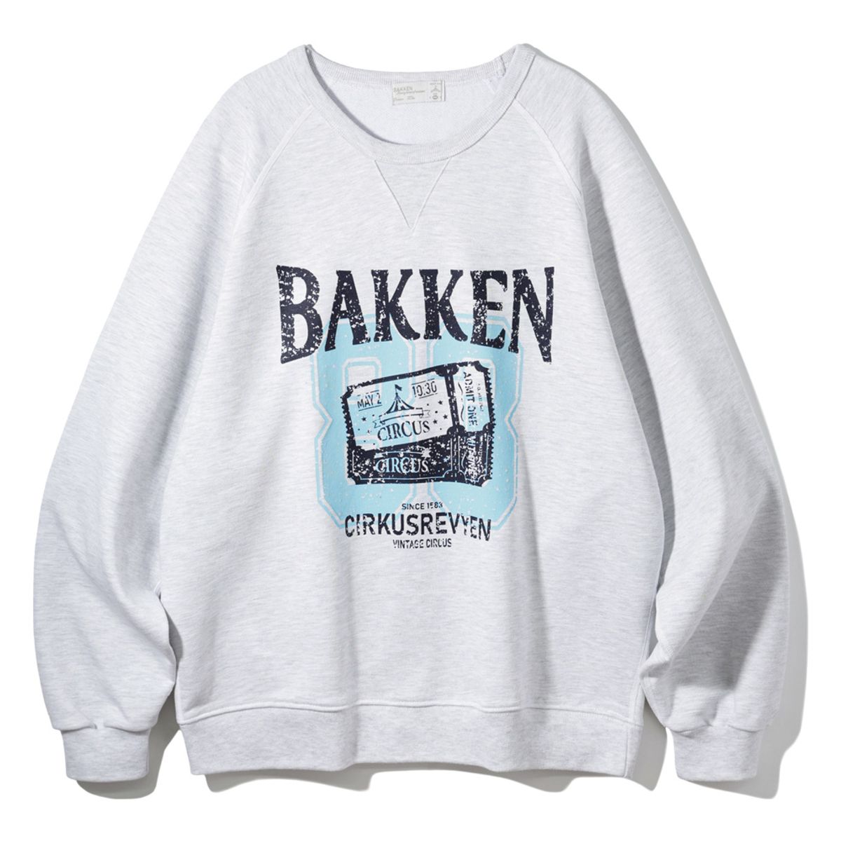 바켄(BAKKEN) Ticket 래글런 스웨트셔츠 BK5983_멜란지화이트