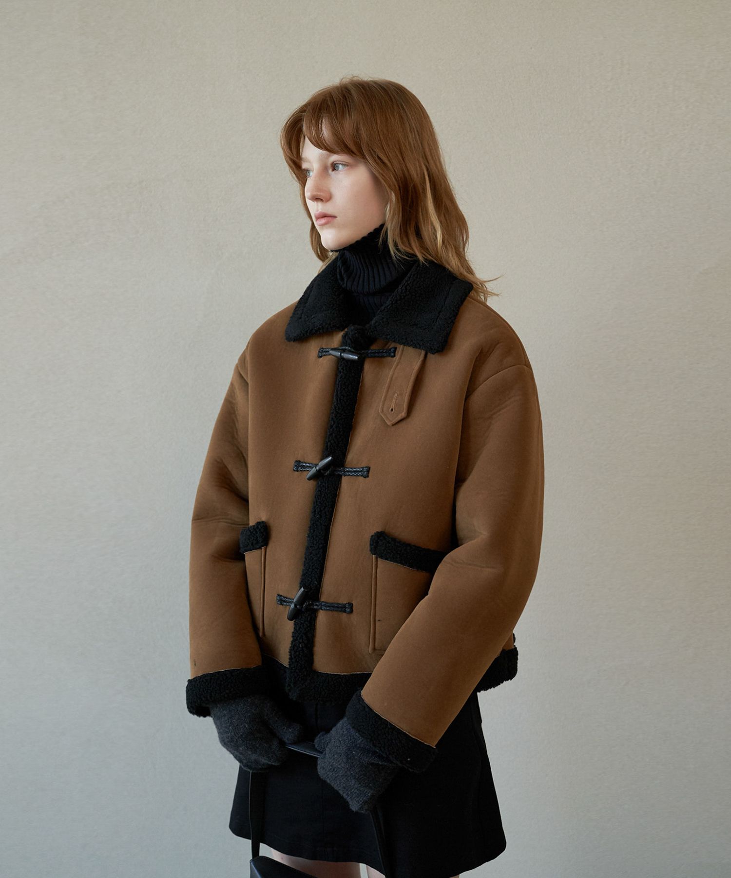 ジャケット・アウター [Woman]Suede Short Duffel Mustang Jumper MUSINSA | ORO [Woman]Suede short duffel mustang jumper_Brown