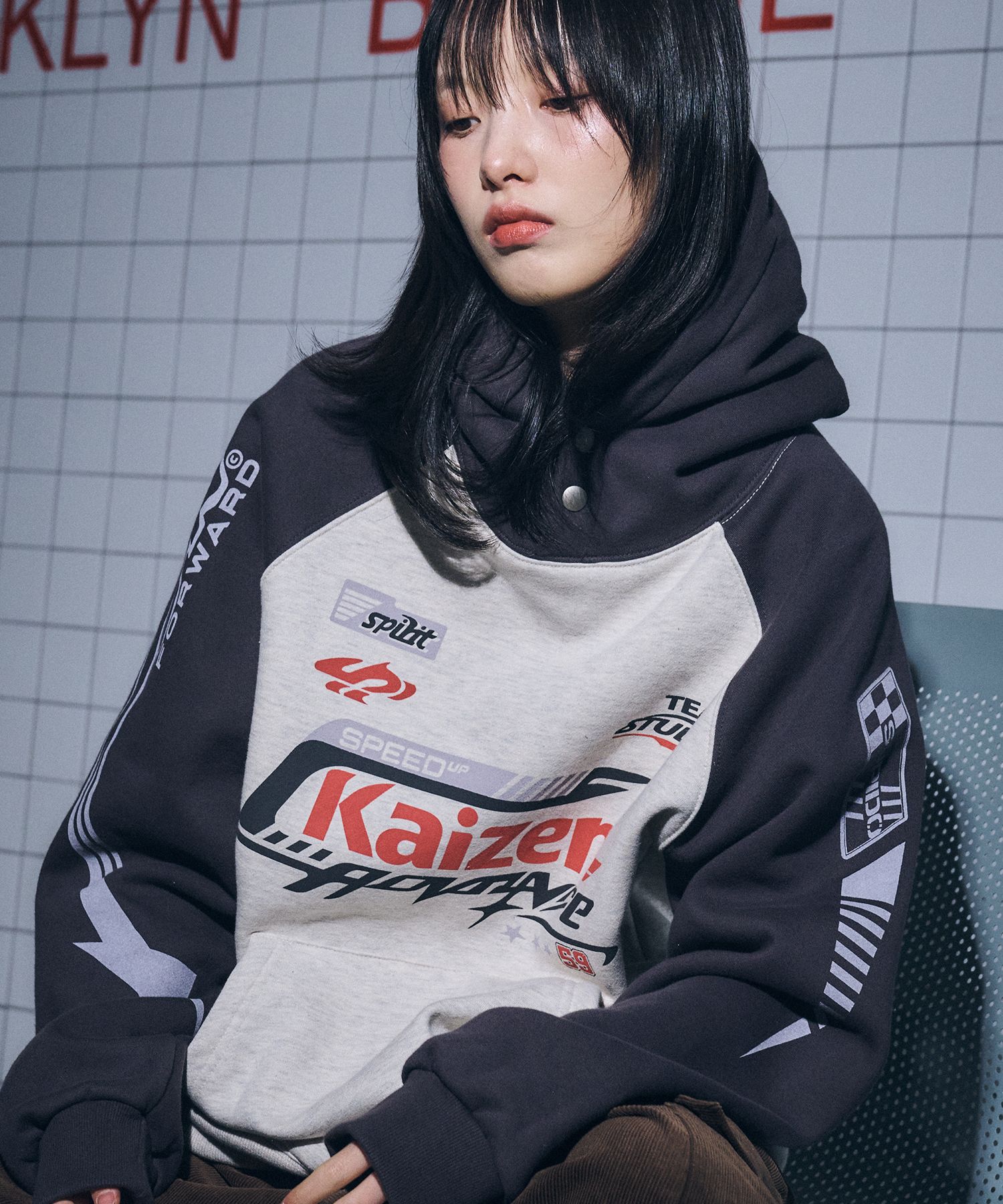 MUSINSA | CPGN STUDIO Kaizen Raglan Snap Hood Charcoal