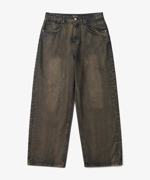헤이즈 워시드 와이드 데님 팬츠 (SAND INDIGO)