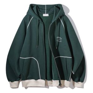 Essential 후드 집업 BK7988_다크그린