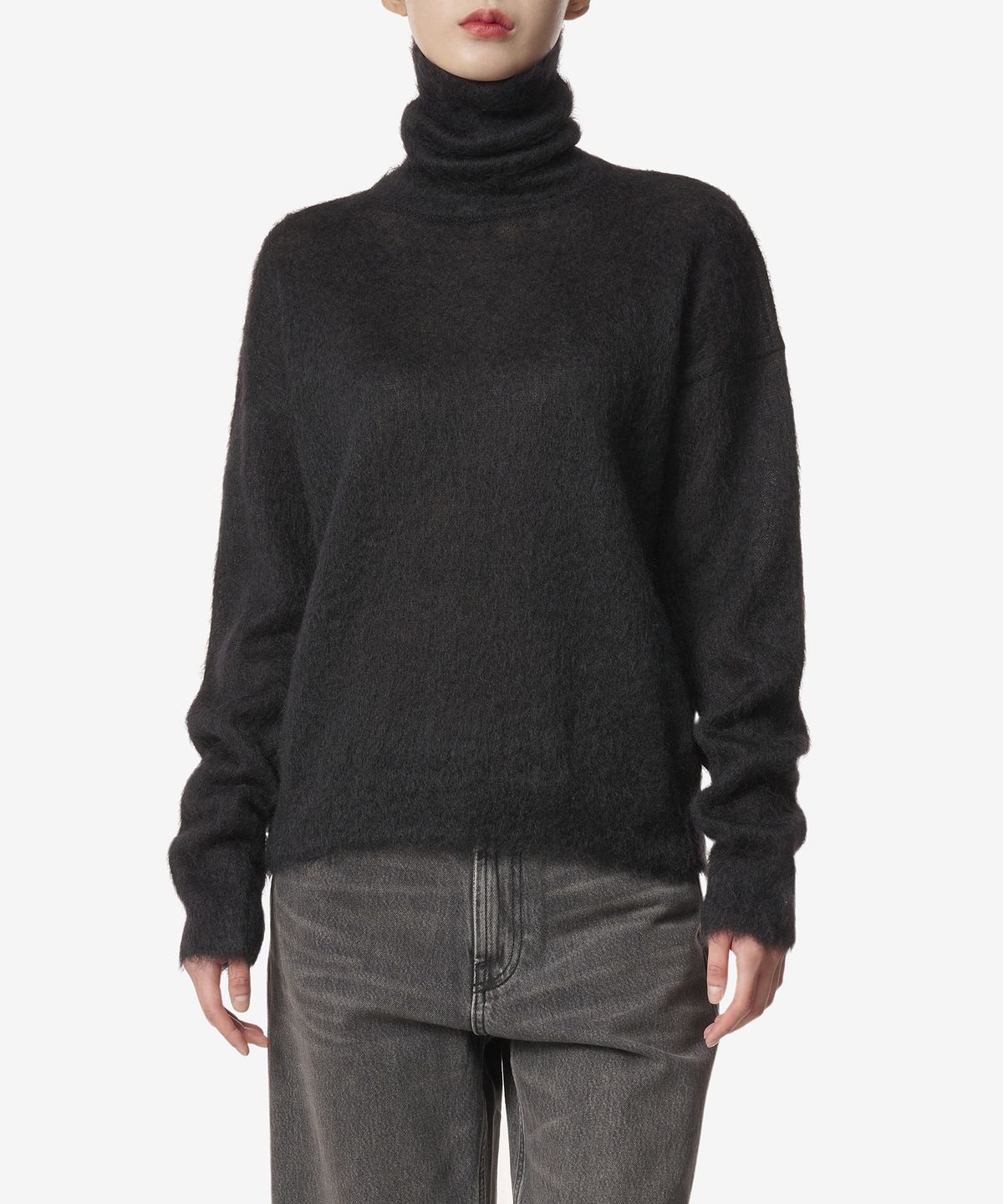 생로랑(SAINT LAURENT) 모헤어 스웨터 - 블랙 / 759720Y76IH1000