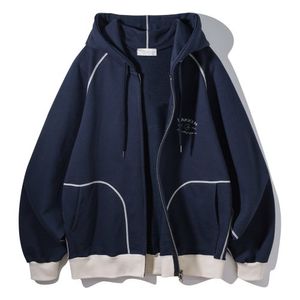 Essential 후드 집업 BK7988_네이비