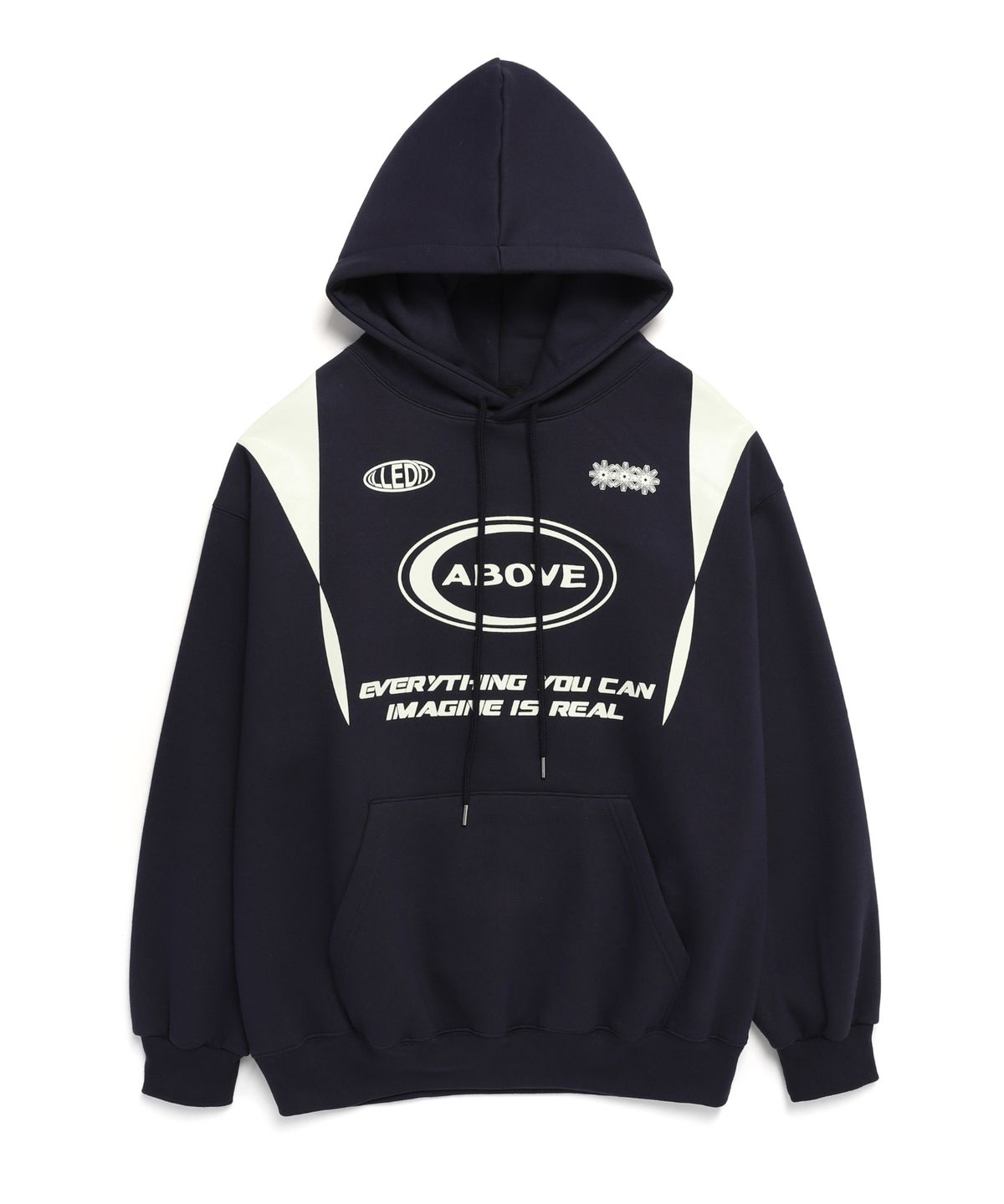 일레딧(ILLEDIT) ABOVE LOGO HOODIE NAVY