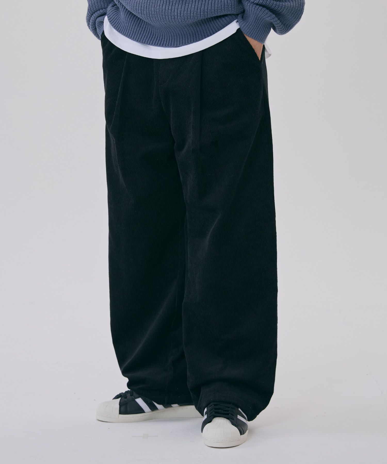 【KOOLOSET】Corduroy Work Banding Pants MUSINSA | AGOD One tuck wide corduroy banding pants [black]