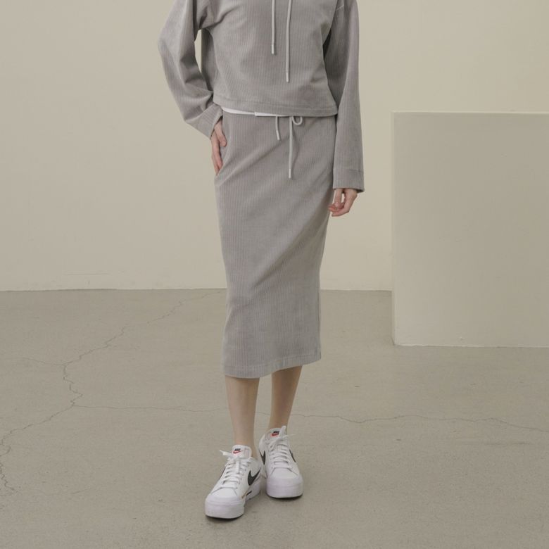 Velour Bending Skirt _L.Grey