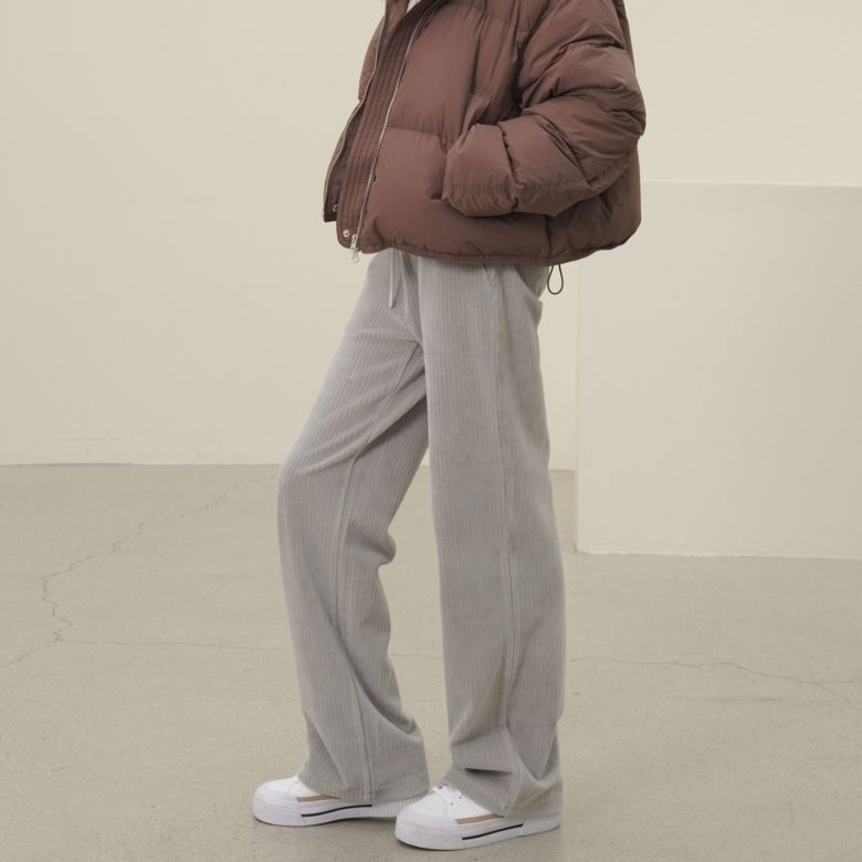 Velour Bending Semi Wide Pants _L.Grey