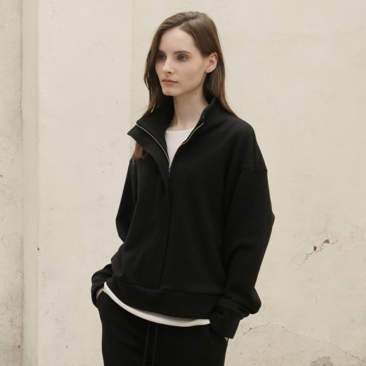 아쿠드(ACUD) Terry Zip-up Sweatshirt _Black