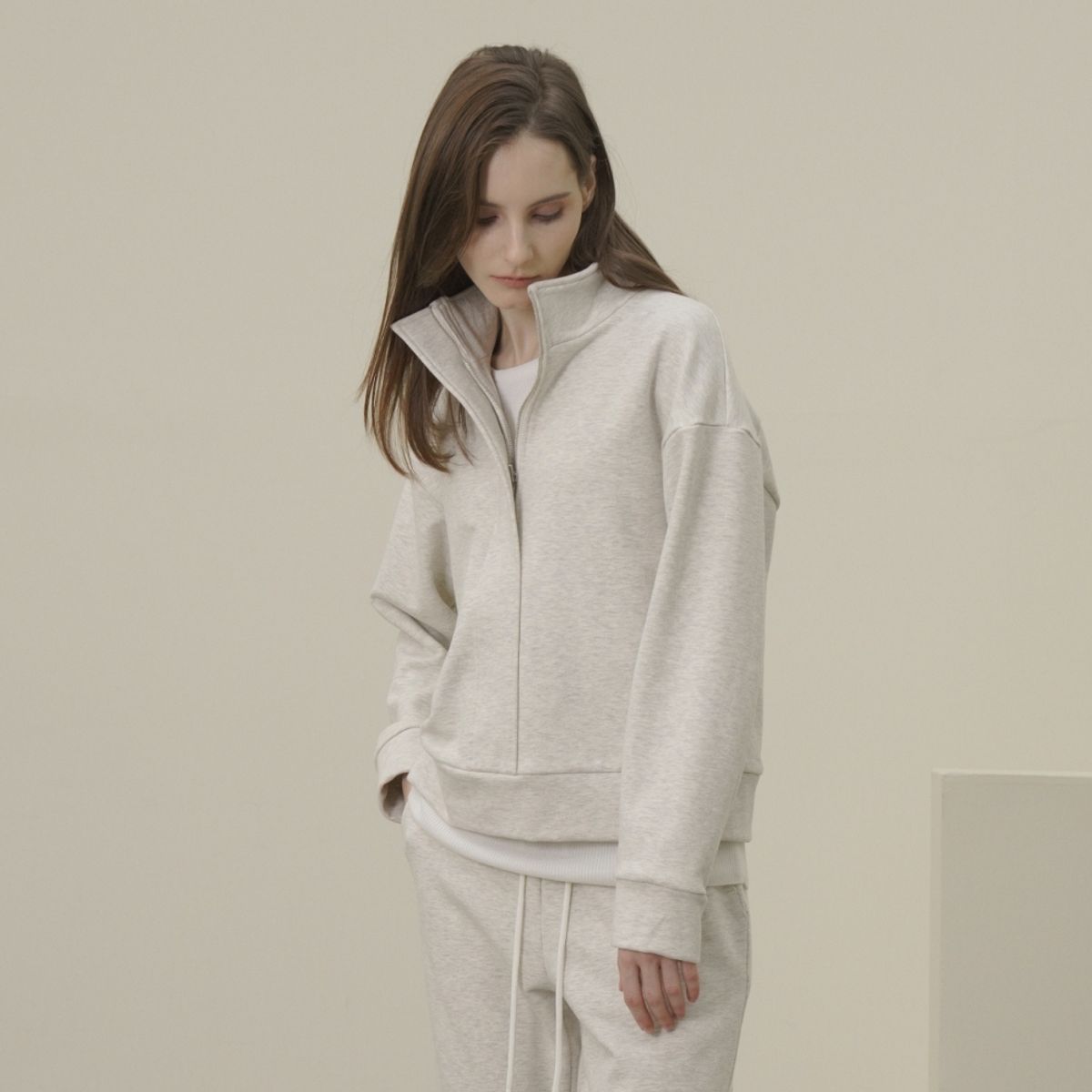 아쿠드(ACUD) Terry Zip-up Sweatshirt _Ivory