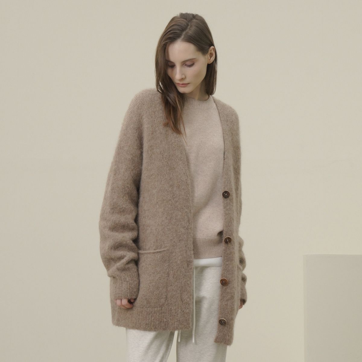 아쿠드(ACUD) Suri Alpaca Heavy Cardigan _Beige