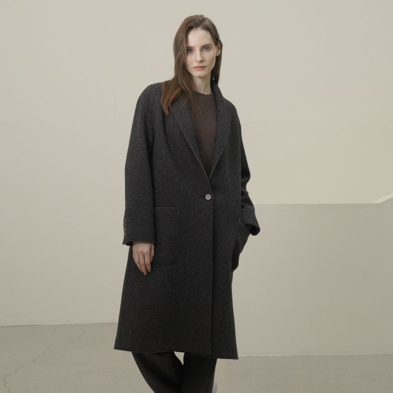 Knitted Wool Single Coat _Grey