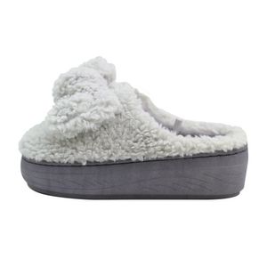 포피 방한 퍼 슬리퍼 그레이