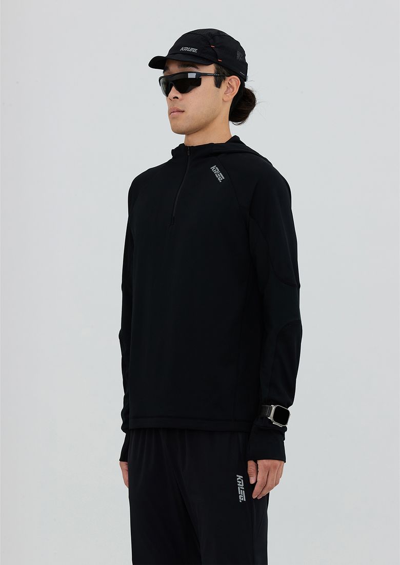 MENS AIR BLADE HALF ZIP T SHIRTS (ATHLETIC) BLACK