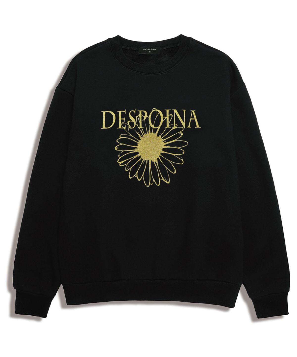 우즈(OUSE) 글리터 플라워 프린트 맨투맨 (DPLTS007) BLACK/GOLD