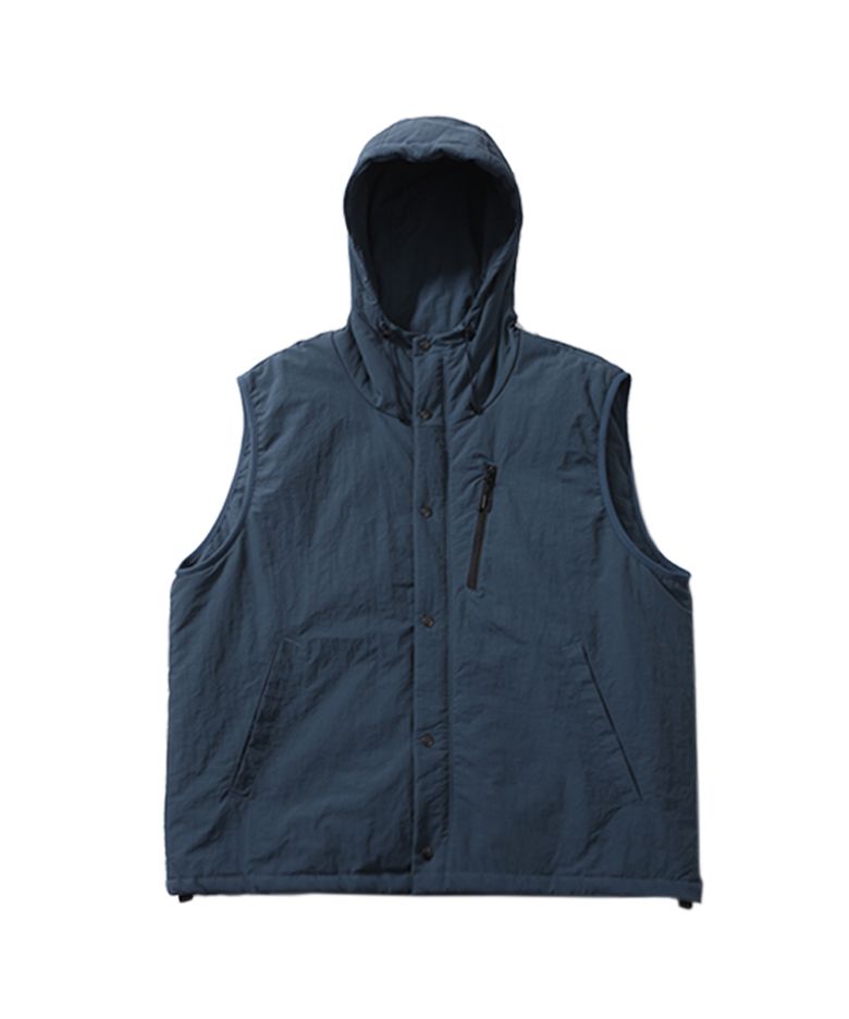 PADDED RUSTLE HOOD VEST (PEACOCK GREEN)