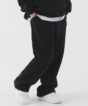 스트링 세미 와이드 스웨트팬츠 (블랙)