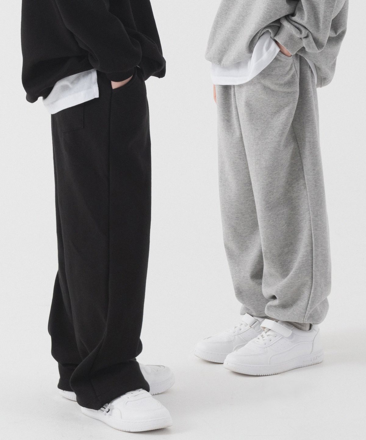 피아네르 키즈(PIANER KIDS) [2 PACK] 스트링 세미 와이드 스웨트팬츠 (2color)