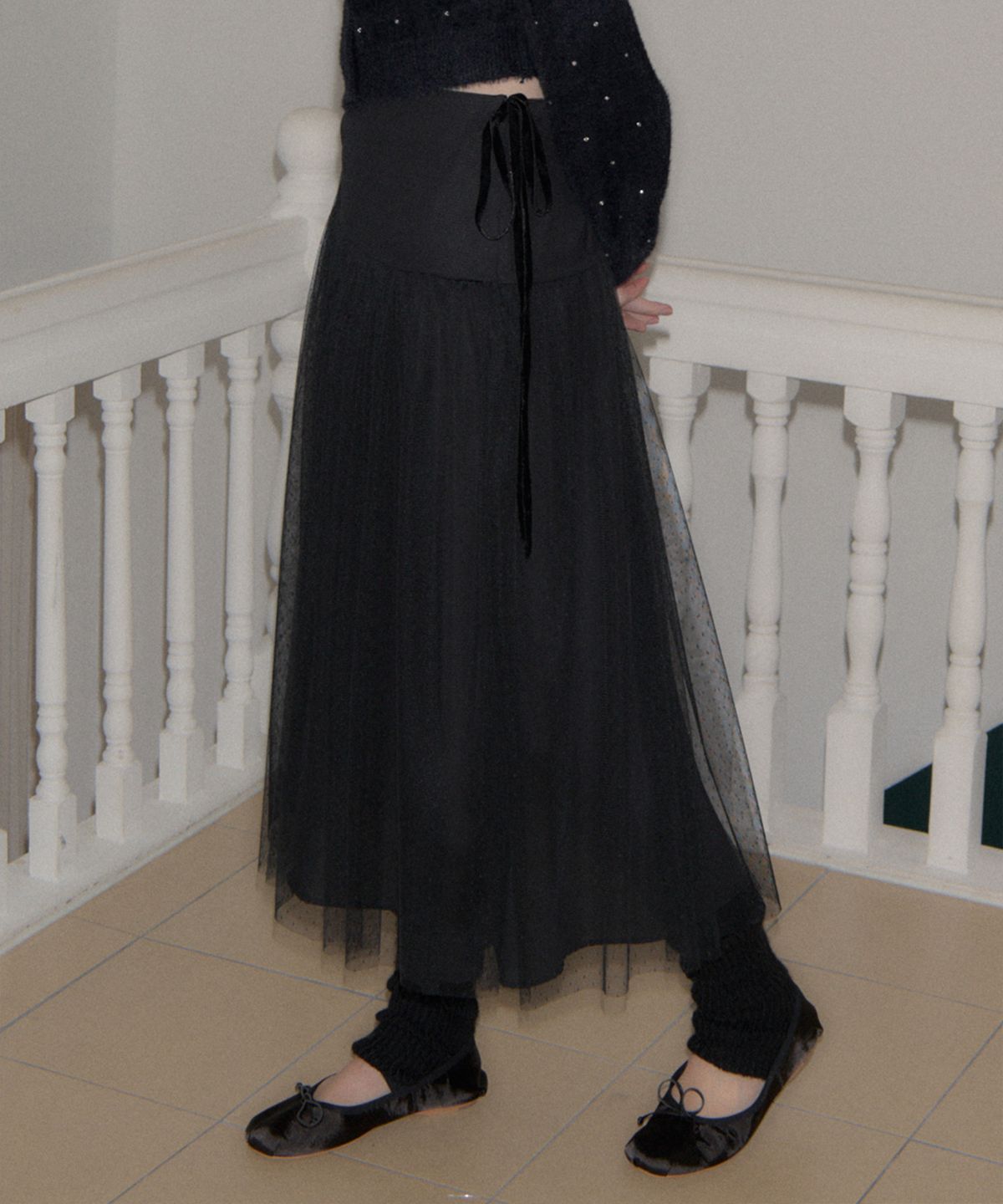 살롱 드 욘(SALON DE YOHN) Ballerina Skirt_ Black