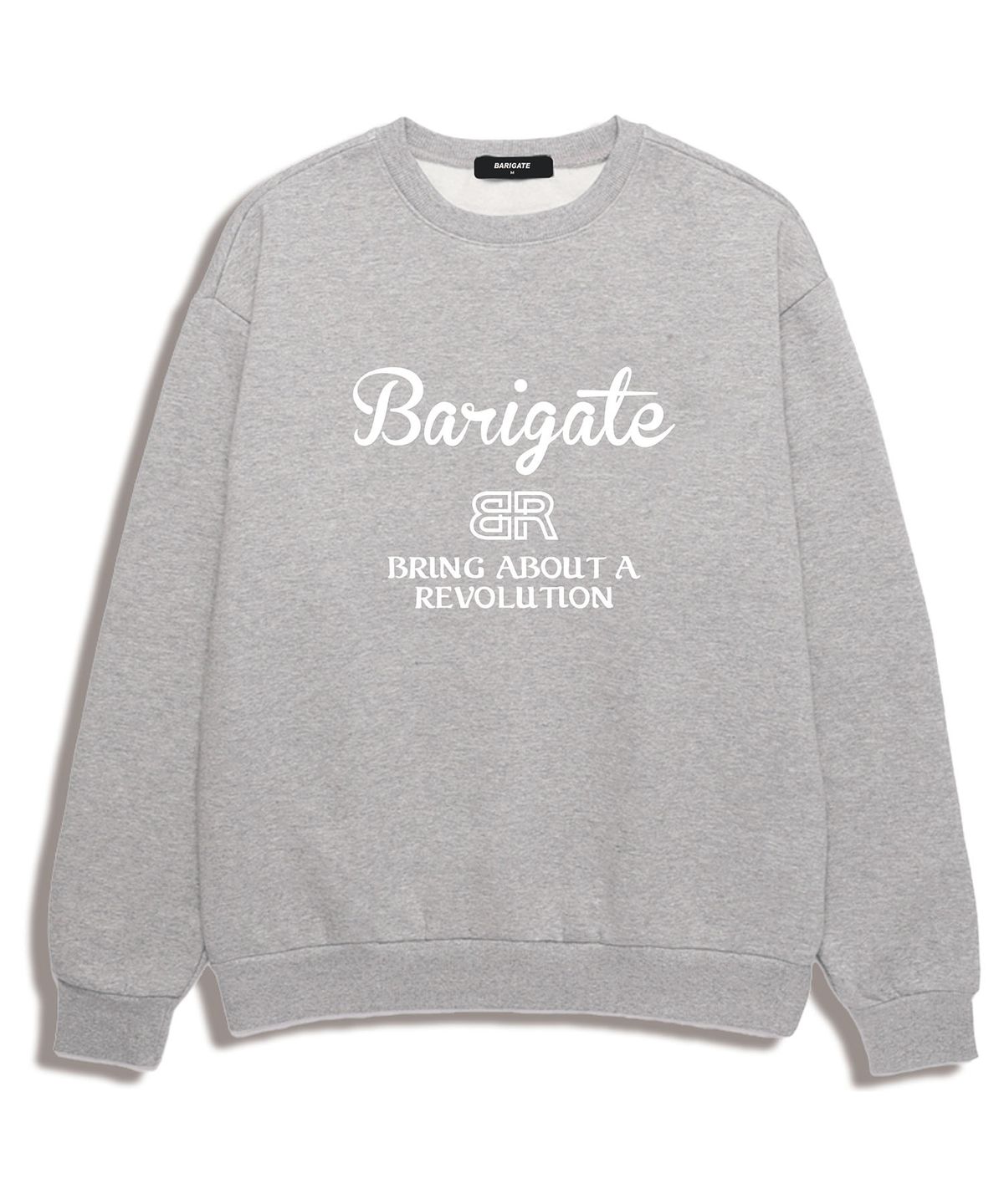 바리게이트(BARIGATE) BR LOGO 오버핏 맨투맨 (BRLTS0004) 멜란지그레이