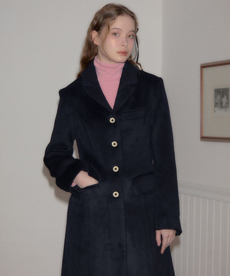 Hourglass Long Coat_ Navy