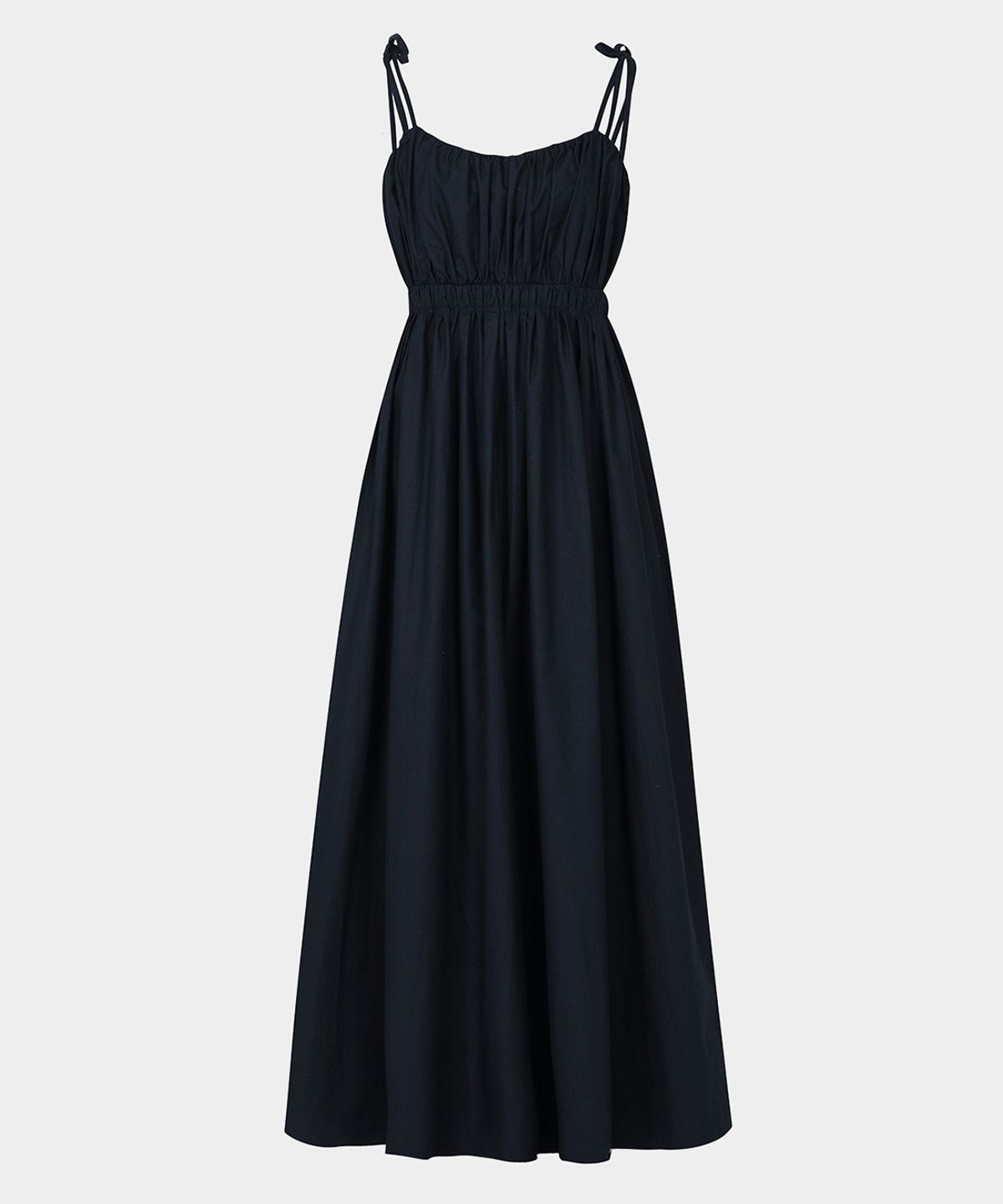 키시닝(KISYNING) Shirring Back-Point Long Dress (navy)