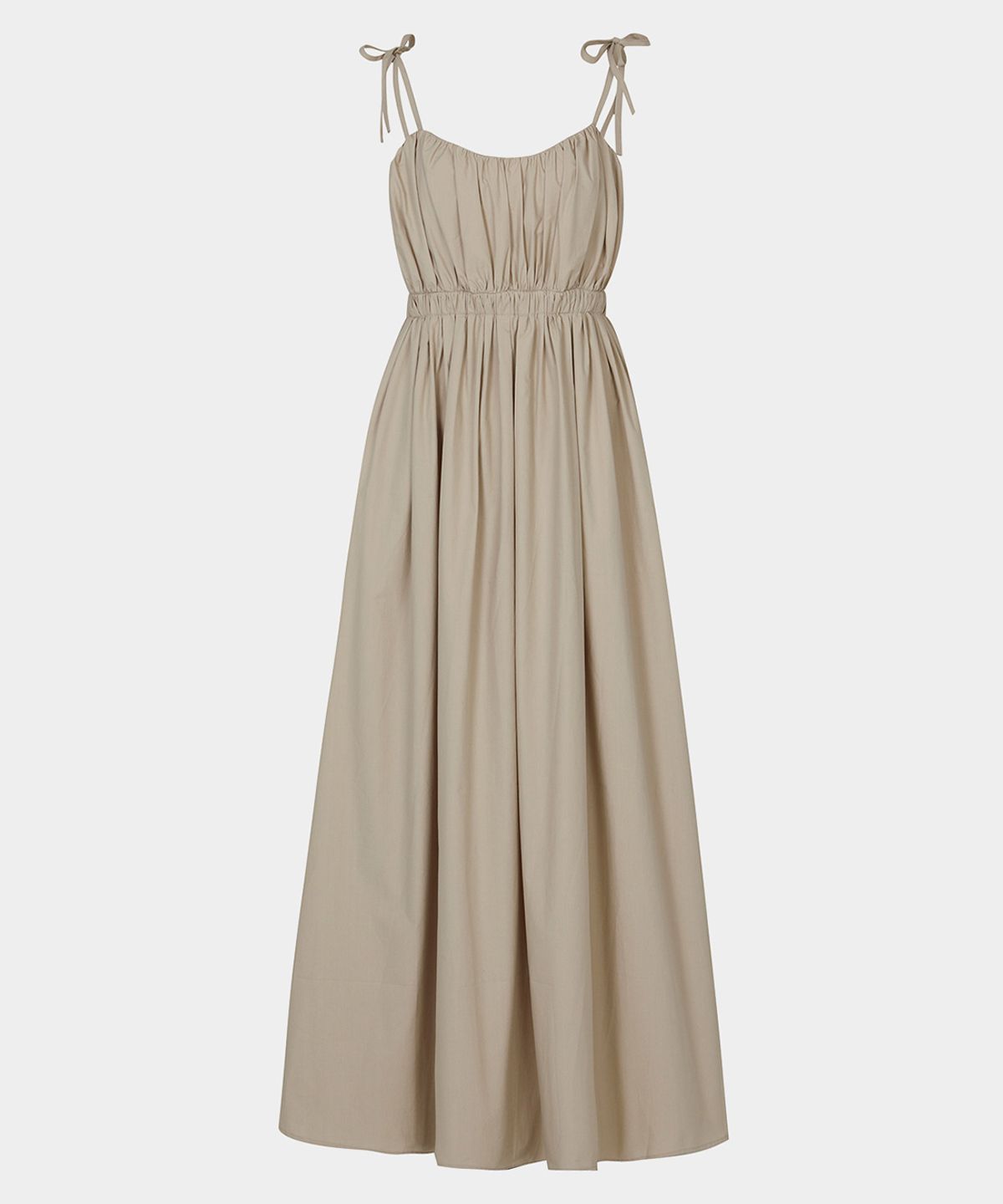 키시닝(KISYNING) Shirring Back-Point Long Dress (Beige)