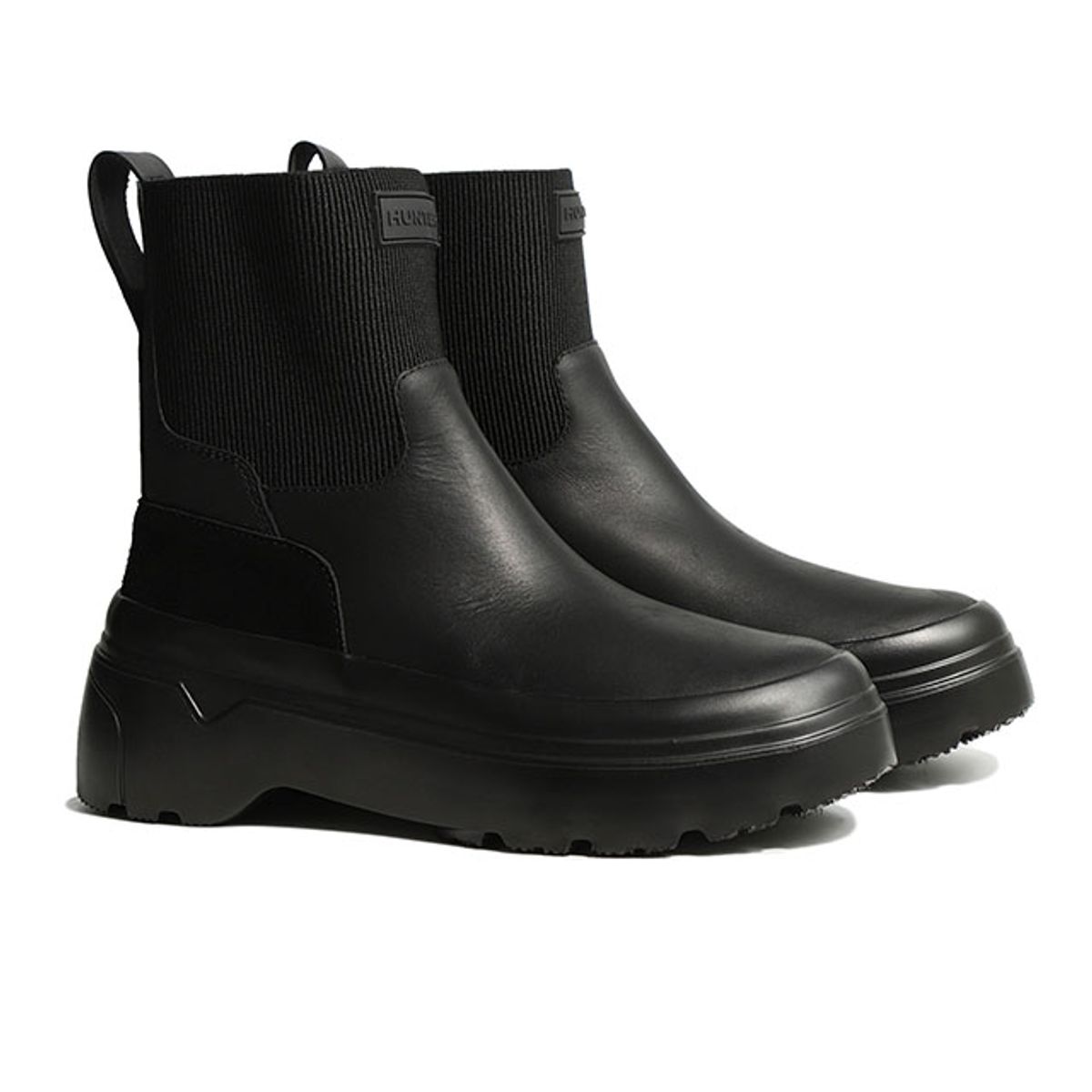 헌터(HUNTER) [UNISEX] 익스플로러 첼시 플랫폼 부츠 - 블랙 WFS1000LPYBLK
