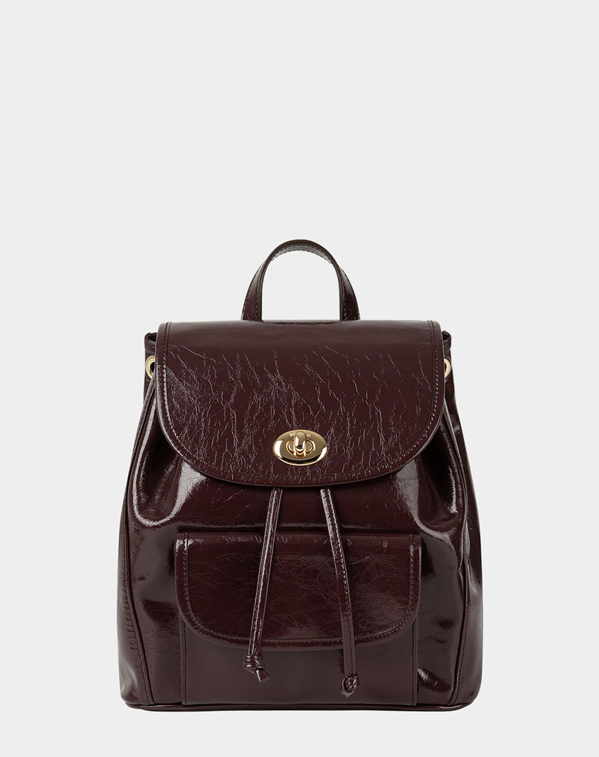키시닝(KISYNING) Square letter real cowhide backpack (old Burgundy)