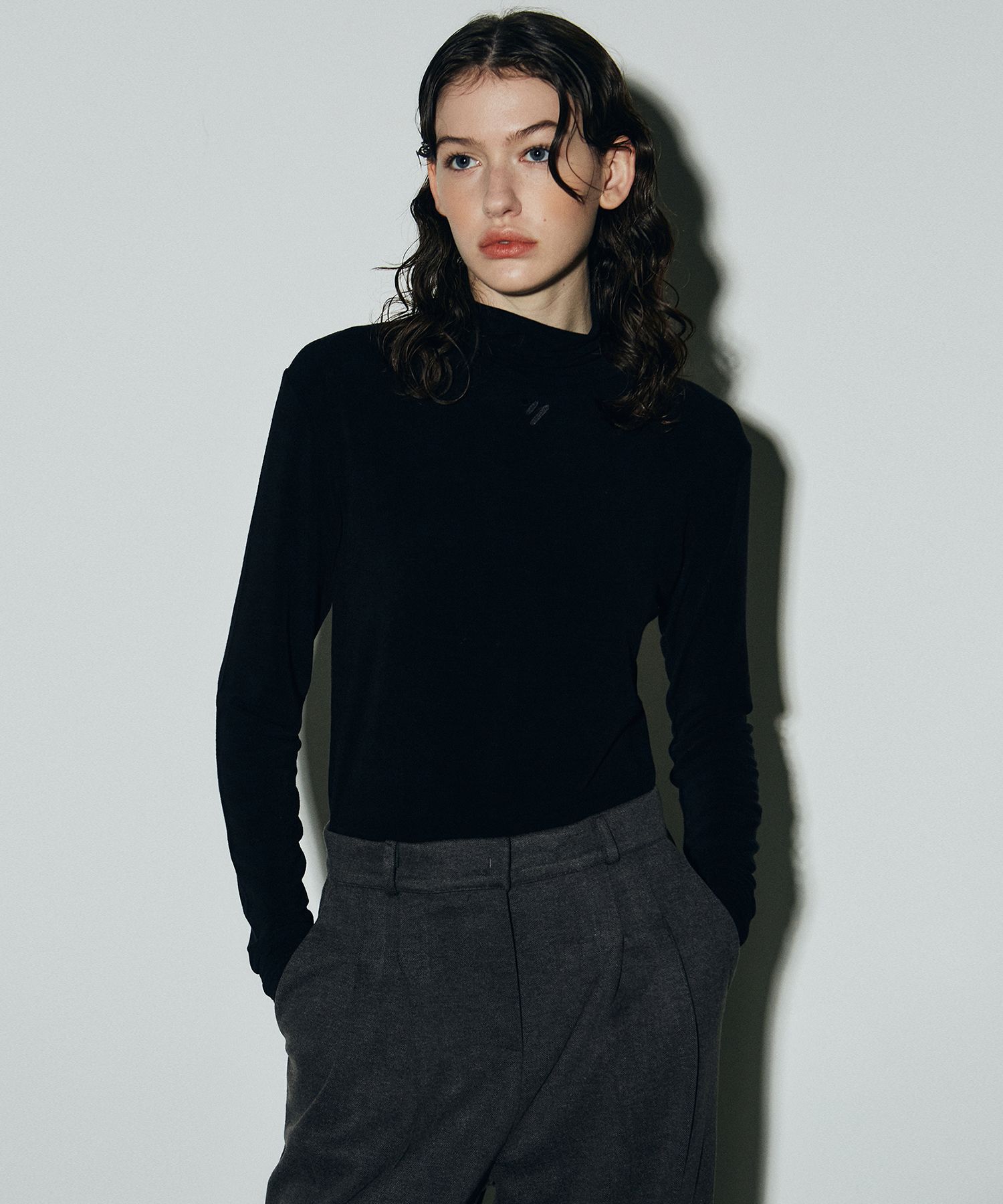 MUSINSA | NICK&NICOLE SOFT NN TURTLENECK TOP_BLACK