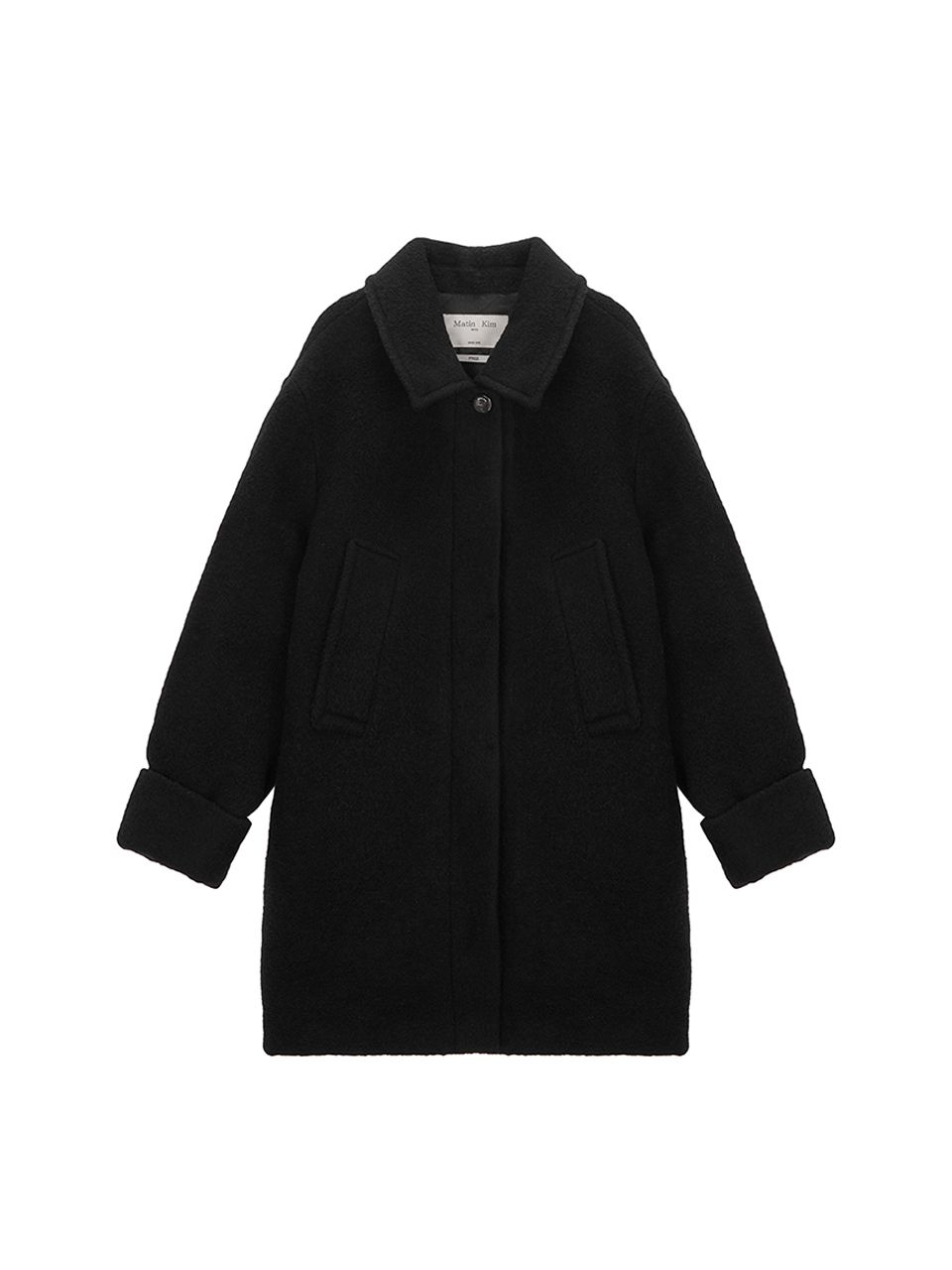 MUSINSA公式 | MATIN KIM WOOL BLENDED HALF COAT IN BLACK