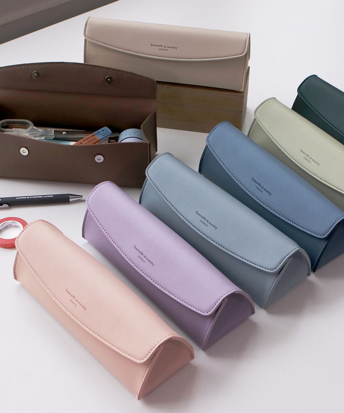 아이코닉(ICONIC) 저니 펜파우치 8colors 가죽필통 대용량 펜케이스