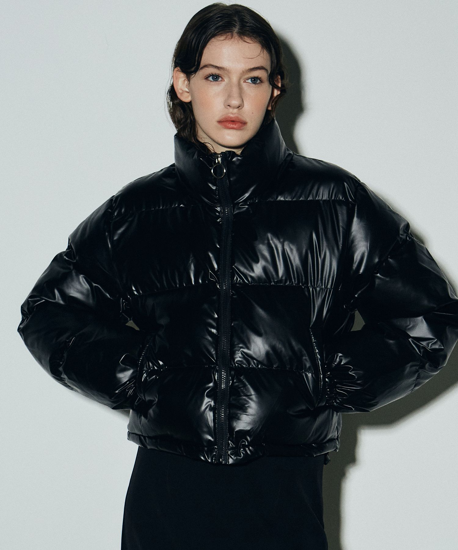 豪華で新しい CROP GLOSSY NICK&NICOLE | MUSINSA PUFFER COLOR PADDING_4 ジャケット・アウター
