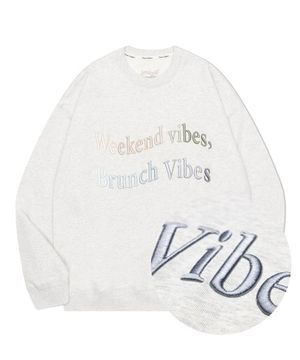 릴렉스 바이브 자수 맨투맨 [오트밀]